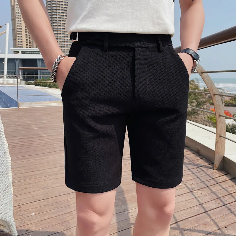 2023 Korean Style Men\'s Summer Casual Shorts/Male Slim Fit Fashion Solid Green Harlan Shorts Plus Size 29-36