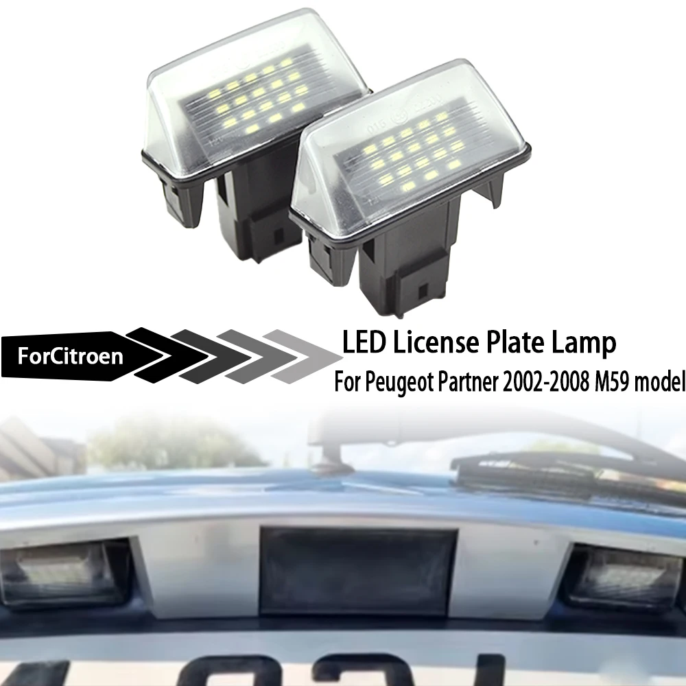 

LED 12V Waterproof High Brightness Car License Plate Light For Citroen BERLINGO 1996-2002 M49 model