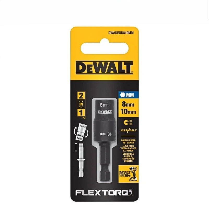 

DeWalt 2-in-1 Double Ended Socket and Short Extension 8/10 mm for Impact Drill Double Ended Nut Driver NO.DWADEND810MM