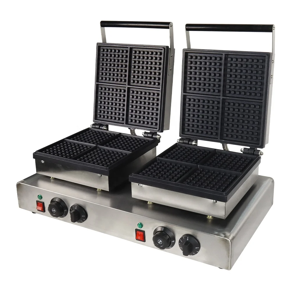 Waffle Maker Machine Commercial Double Head Square Belgian Waffle Machine