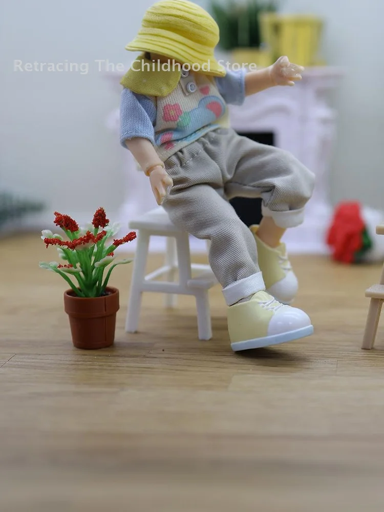 1 PC 1/12 ตุ๊กตาสตูลสตูลขนาดเล็กสตูลพลาสติกสตูลวางเท้า Double-Layer นั่งเก้าอี้ Holding สตูล Miniature Cat Step สตูล