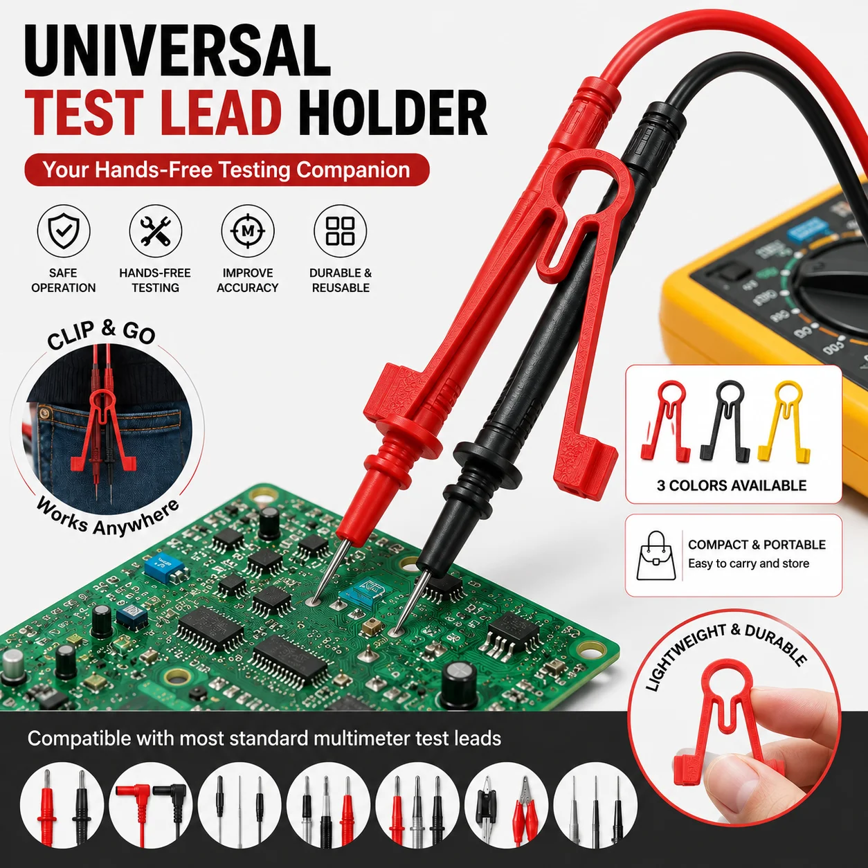 Multi Meter Sonde Halter Tester Sonde Spann Werkzeug Elektrische Test Stromversorgung Wartung Zubehör DIY Wesentlich