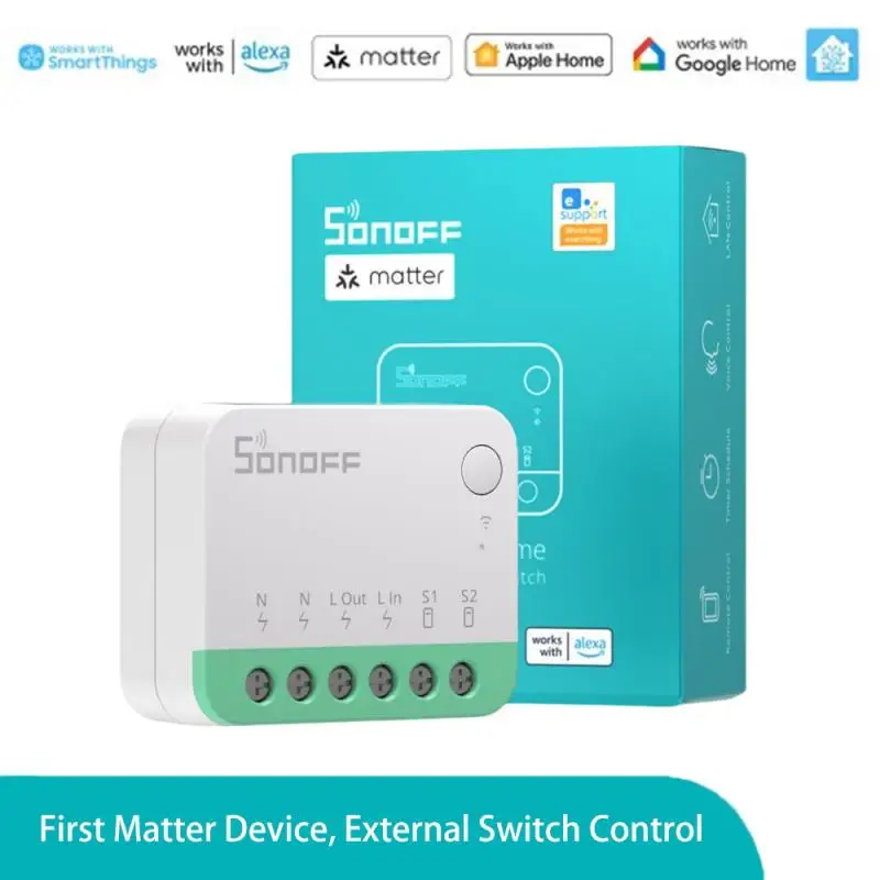 1-5pcs SONOFF MINIR4M MINI Extreme WiFi Smart Switch Detach Relay Matter Via EWeLink APP Voice Control Work With Alexa Google