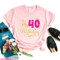 It'S My 40nd Birthday 40 Year Old Happy Birthday Women'S T-Shirt Birthday Party Tshirt Fashion 14-60th Birthday Femme Tshirt