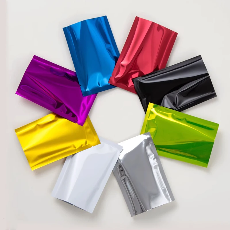 Custom Printed Logo Color Flat Mouth Aluminum Foil Bag For Card Facial Mask Packaging Pouch