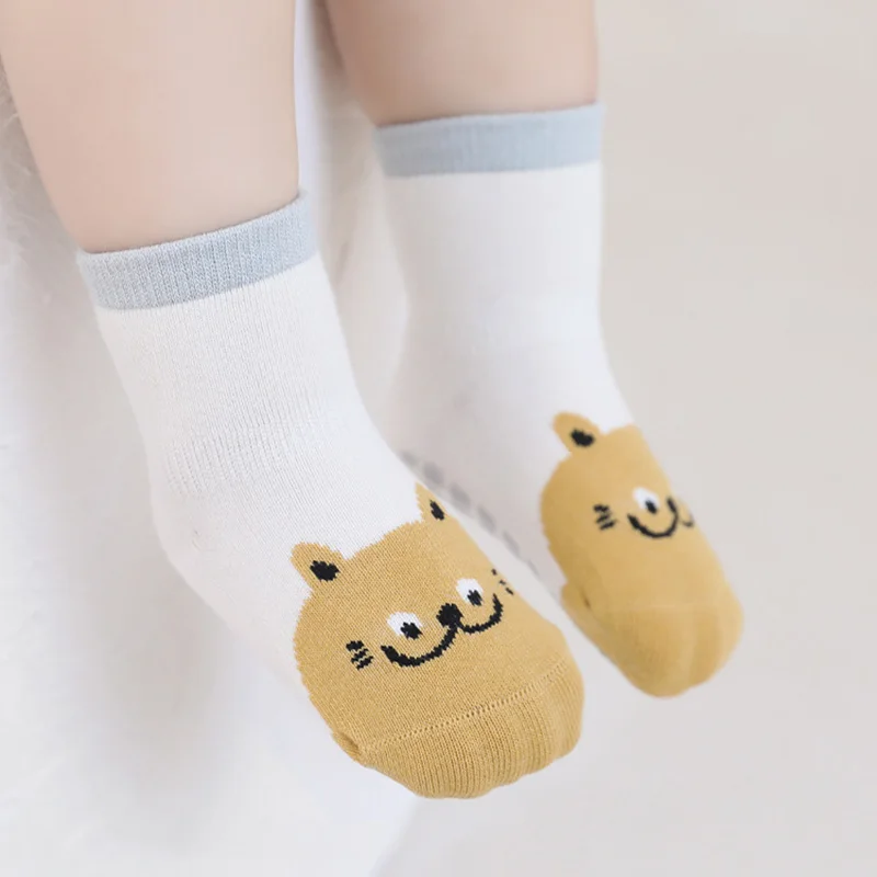 Milangel-Calcetines antideslizantes para niños y bebés, medias suaves con estampado Animal, accesorios bonitos Unisex, lote de 5 pares