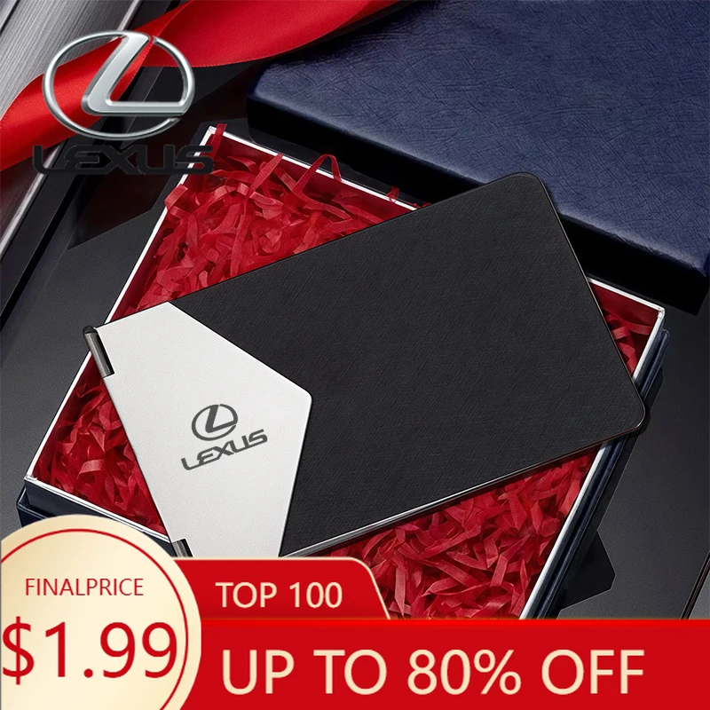 

Interior Mouldings Metal Document Cover ID Card Holder Clip Wallet With Car Logo For Lexus RX300 IS200 IS250 ES350 Ct200h UX250h