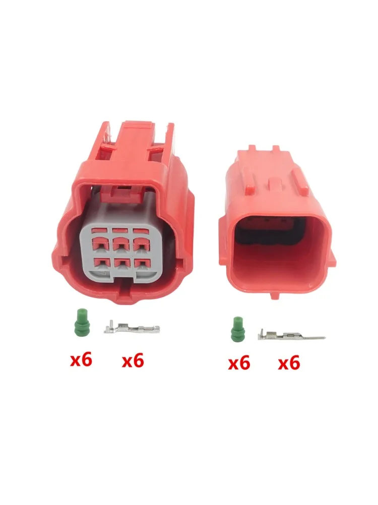 Connecteur d'amarrage d'interface MWTRB-06-1A-R MWTPB-06-1A-R à 6 broches, boîtier en plastique automatique rouge, prise de câblage étanche