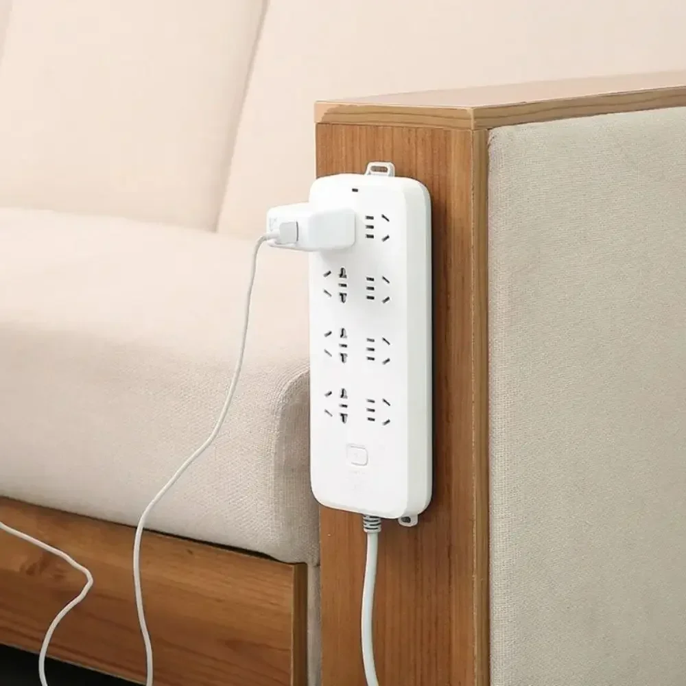 Self-Adhesive Desktop Socket Fixer Cable Organizer Wall Hanging Power Strip Holder Fixator Plug-In Removable Wall-Mounted Fixer
