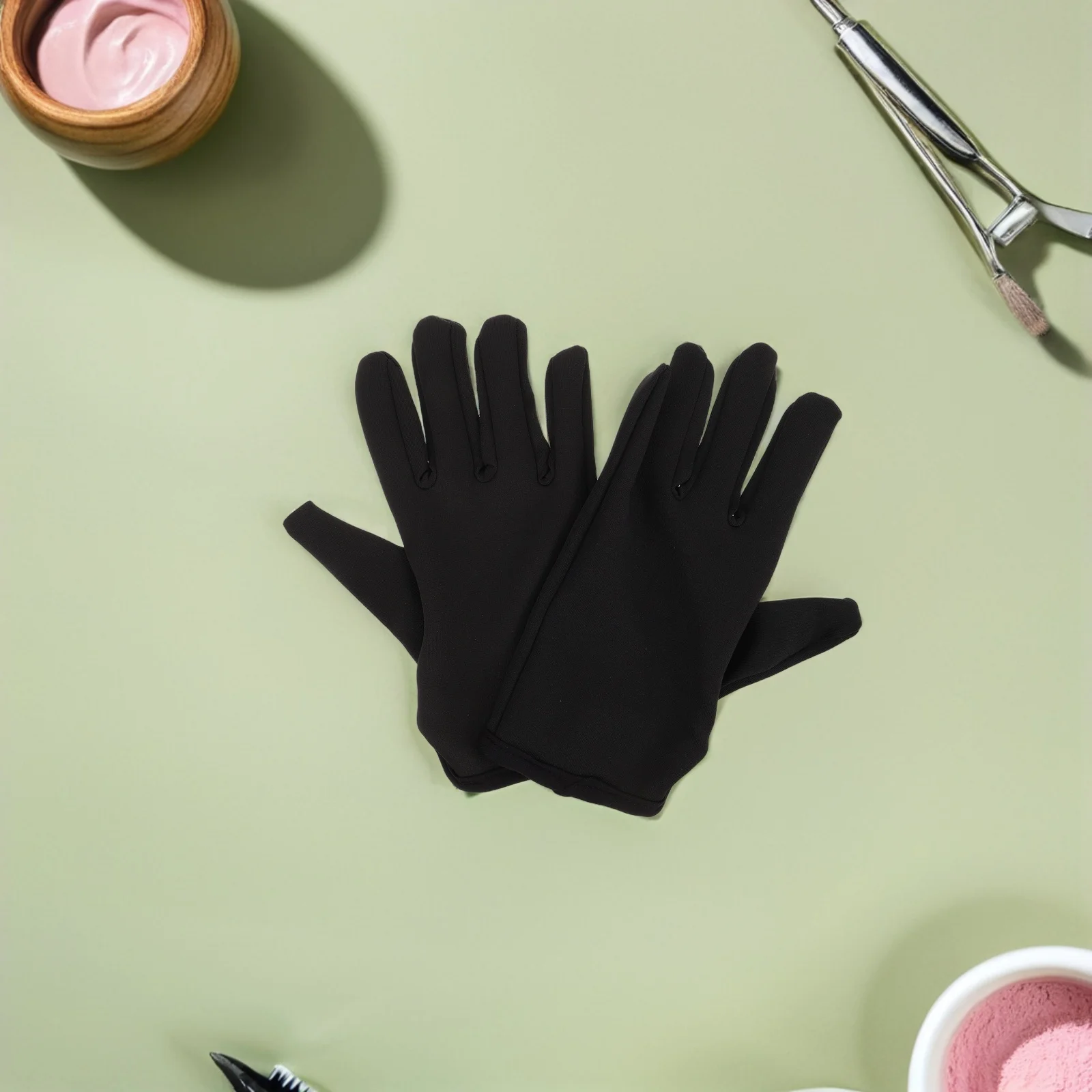 

1 пара термостойких перчаток для укладки волос, толстые, с пятью пальцами, регулируемый ремешок, защитные многоразовые варежки для завивки волос