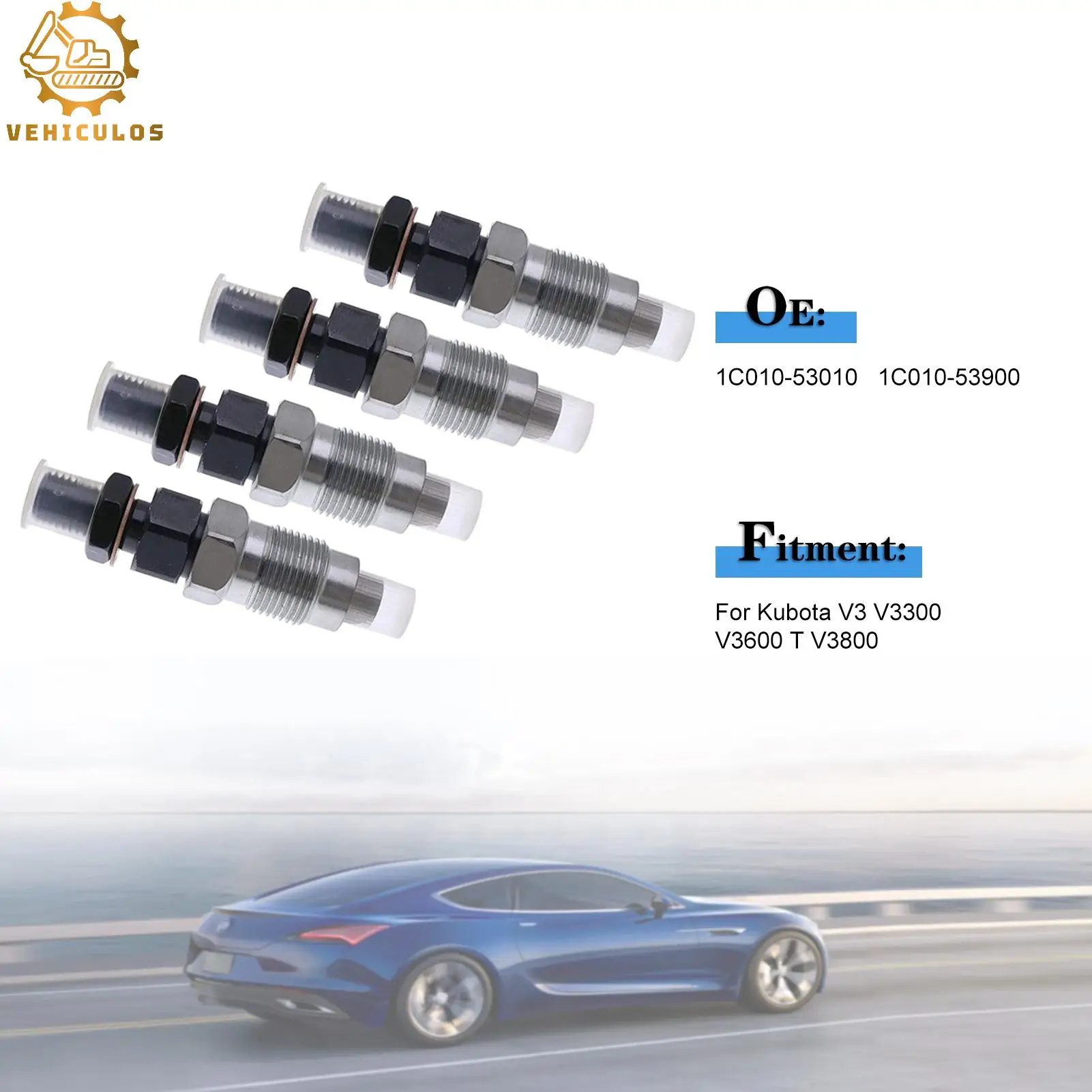 

1C010-53010 1C010-53900 VEHICULOS 4PCS Fuel Injector For Kubota V3 V3300 V3600 T V3800 Automotive Professional Parts
