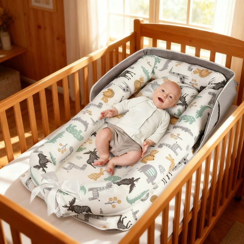 

2026 New Baby Cribs Bag Style Baby Nest Bed Perfect for Travel and Home Foldable Cartoon Bassinet