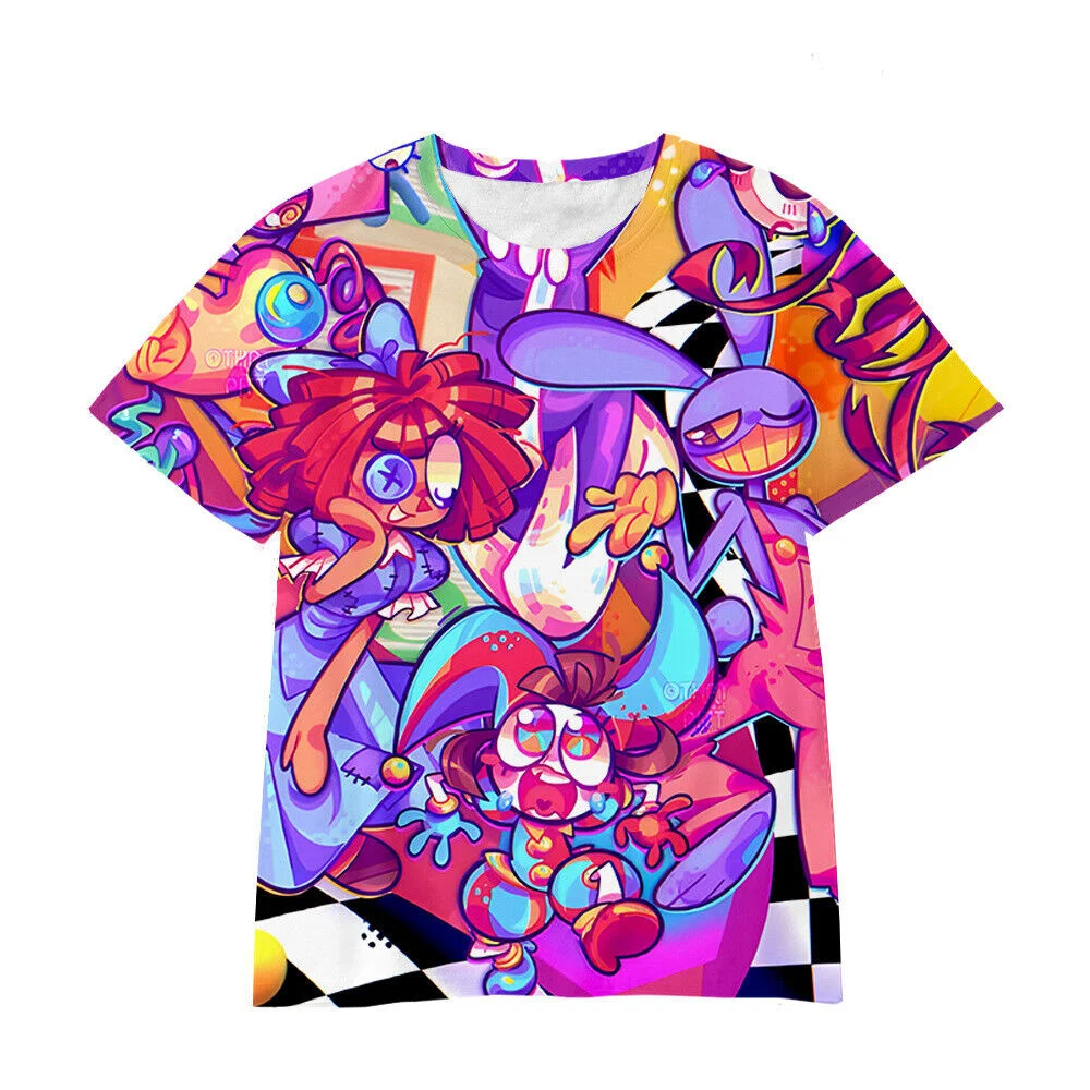 2024 THE AMAZING DIGITAL CIRCUS 3D Printed Tshirt For Men Funny Pomni Caine Magical World Manga Cartoon Women Short Sleeve Top