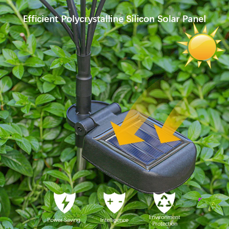 Luce solare per meduse da esterno 2 pezzi, luci da percorso, lampada a LED in fibra ottica, per cortile, giardino, villa, prato, campeggio impermeabile