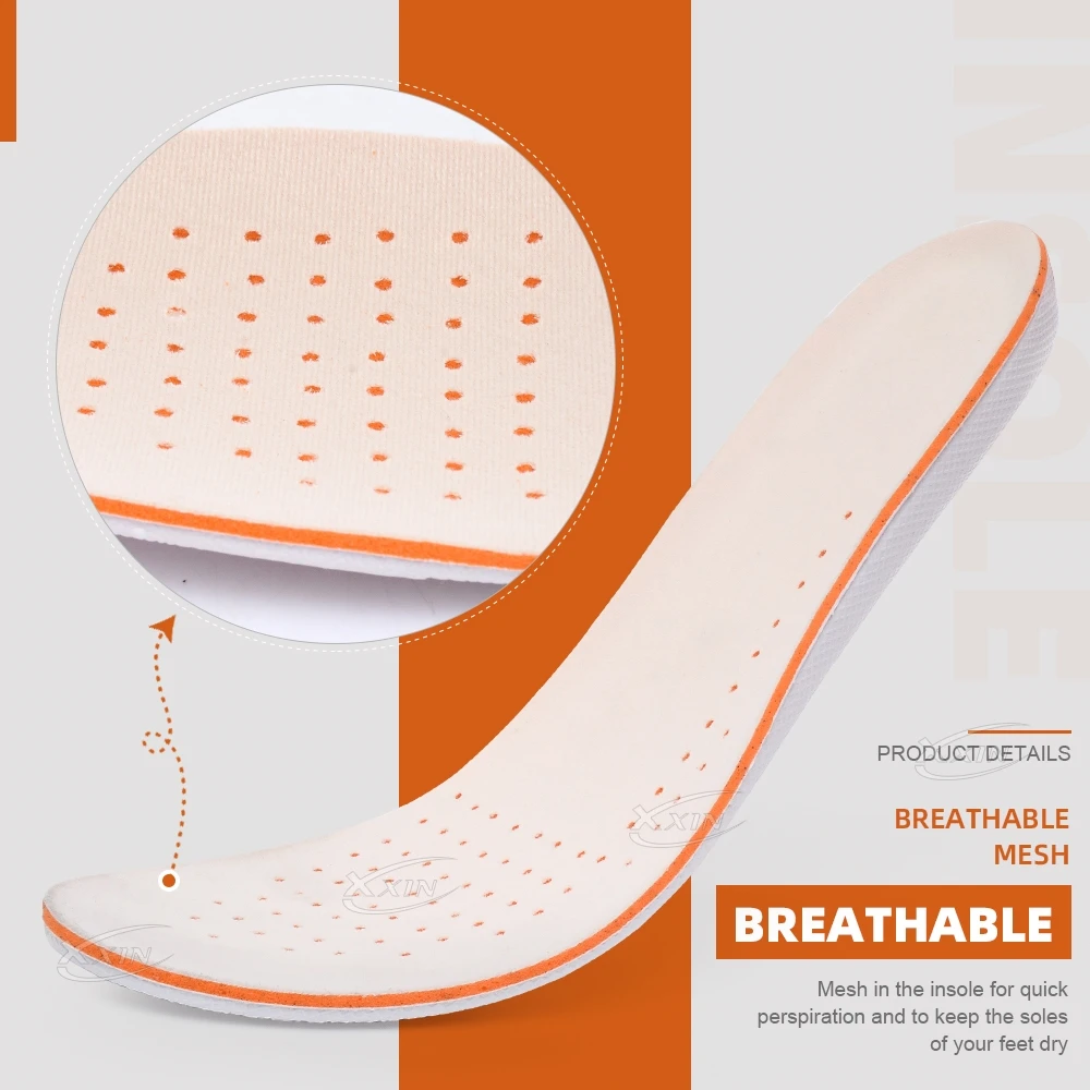 【Xxin】1.5/2.5/3.5cm Height Increasing Insoles Breathable Memory Foam Insole Men Women Shoe Pad Size35-46