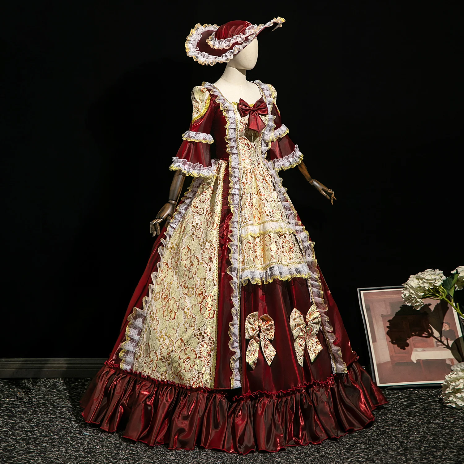 Robe de bal personnalisée robes de soirée de cour médiévale Renaissance bal de noël fête victorienne mascarade robes de défilé Costume