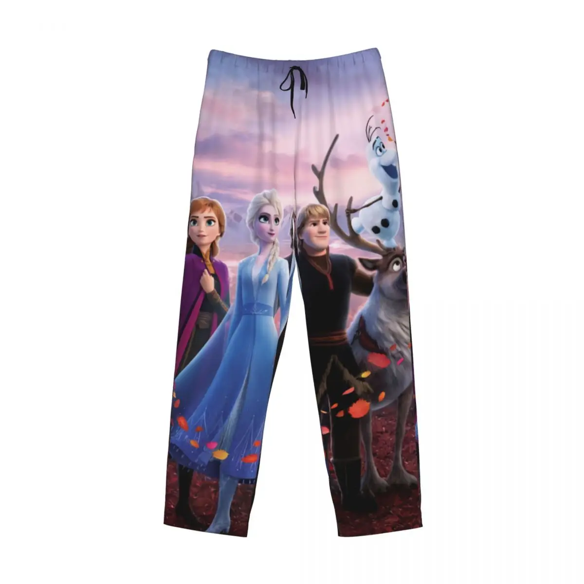 Pantalones de pijama con estampado personalizado para hombre, ropa de dormir con estampado de dibujos animados de Frozen, con bolsillos