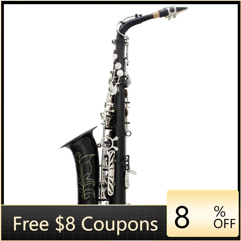 

STLF Alto saxophone e flat brass body carving white shell keys learning saxophone wind instrument
