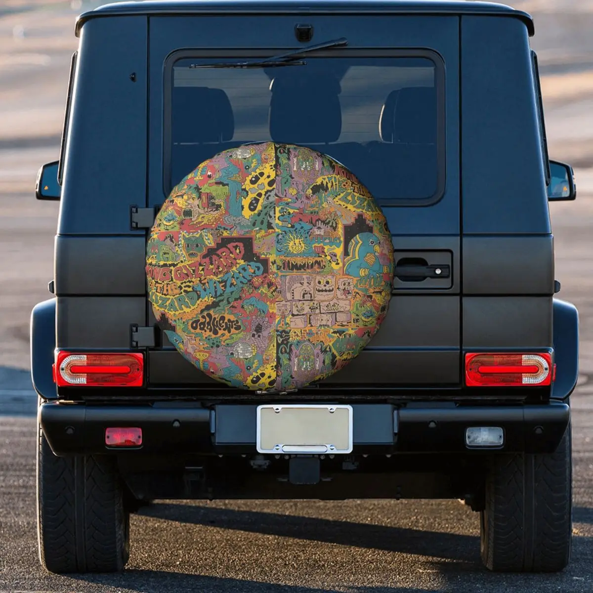 غطاء إطار احتياطي مخصص King Gizzard And The Lizard - أغطية حماية العجلات من Oddments لسيارة Jeep SUV RV 4WD Mitsubishi 4x4