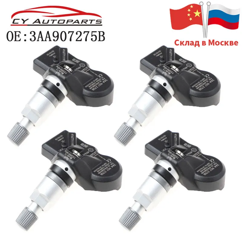 

4PCS Tire Pressure Sensor FOR 2007-2015 Volkswagen Tiguan Passat CC 3AA907275B 3AA907275 TPMS Tire Pressure Monitoring System