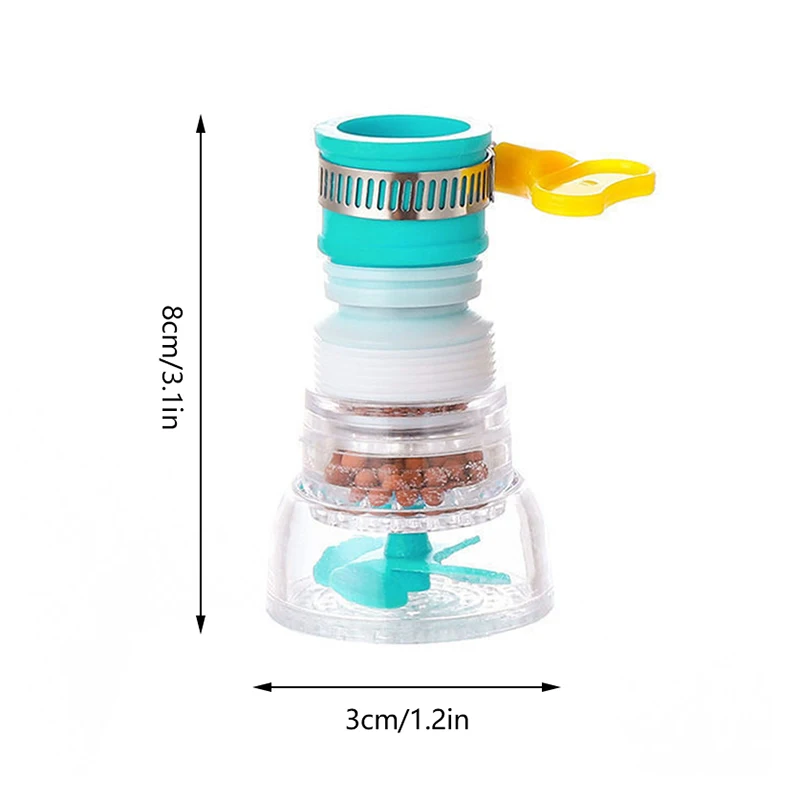 360 °   회전 수도꼭지 부스터 샤워 주방 싱크 수도꼭지 익스텐더 워터 필터 탭 헤드 노즐 활성탄 정수기