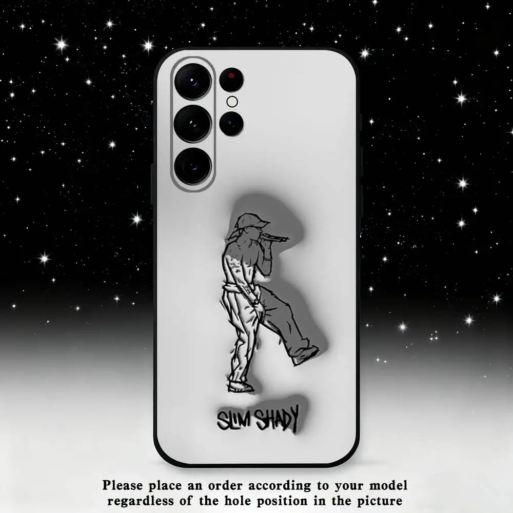Funda de teléfono Rapper E-Eminem para Samsung S25,S24 Ultra,S20,S30 plus,S22 plus,S23,S30 Ultra 5G, carcasa negra de silicona