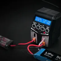 SKYRC T100 AC Dual Charger - 5A 2x50W Balance Charger, 2-4S for NiMH/NiCd/LiPo/LiFe/LiHV/Pb Battery & RC Models