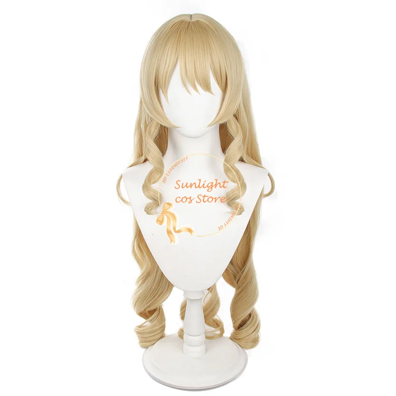 Fontaine Navia-Perruque de Cosplay en Lin, Cheveux Synthétiques, Accessoires d'Anime, Bonnet, 95cm