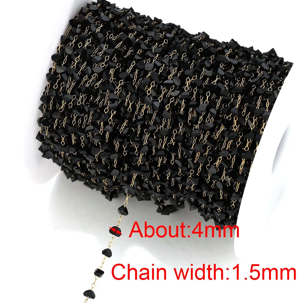 

1 Meter Stainless Steel Irregular Black Bead Chains Gold Thin Chain for Bracelets Necklaces Diy Jewelry Making Material Findings
