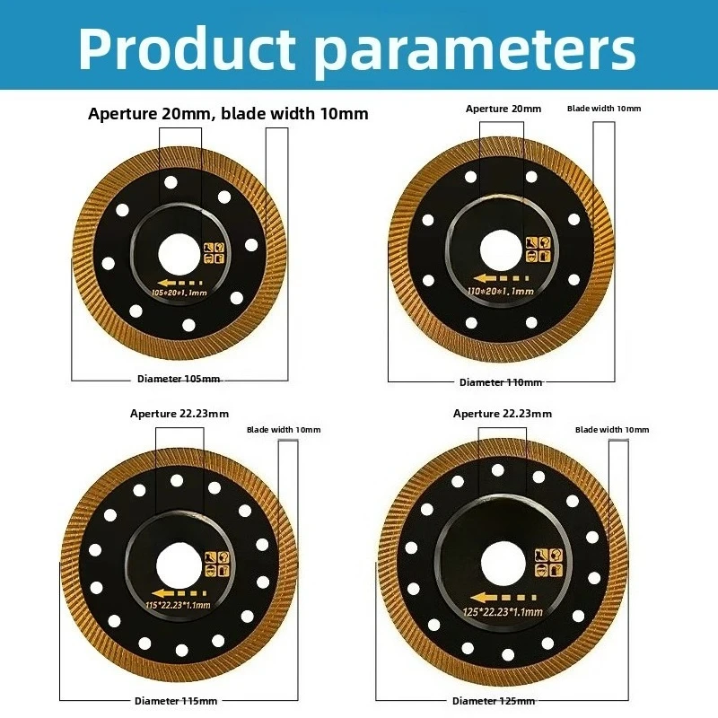 Tile cutting disc slate board ceramic marble ultra-thin non-cracking edge grinding machine saw blade