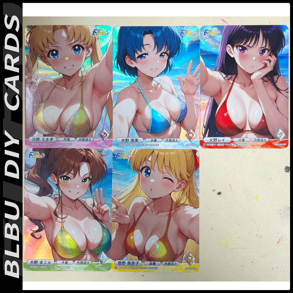 

BLBU ACG OPCG Card Girl Warrior Collectible Card Mercury Mars Sexy Swimwear Anime Card Beautiful Warrior DIY Card Boys gifts
