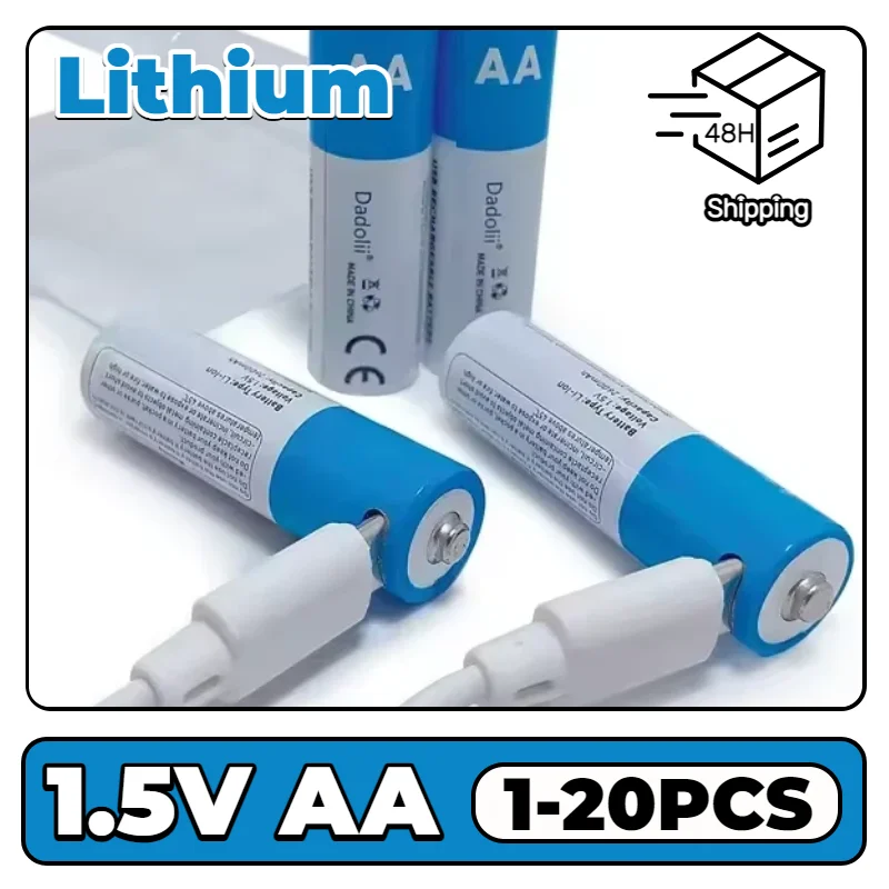 

1.5V AA USB Rechargeable Battery 2600mAh with Cable for Remote Control, Computer Mouse, Electronic Toys and Small Fan