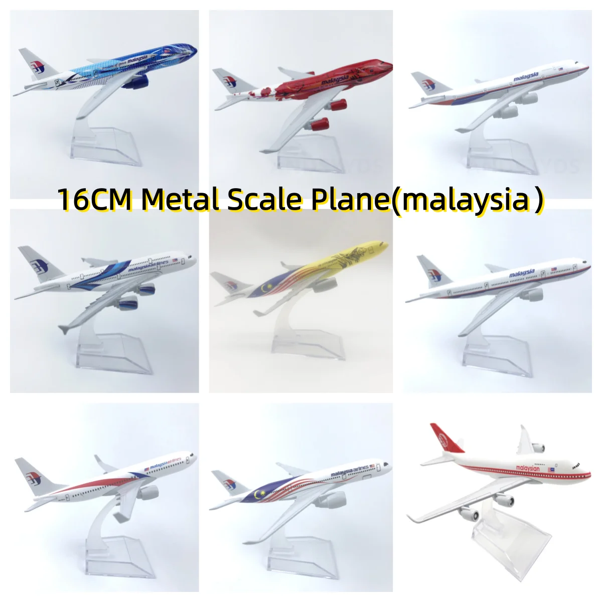 

16cm Model Airplanes Malaysia Airlines B777 /A380/B747/A350/A330/B737 Metal 1/400 Scale Planes Toys Collected Gift