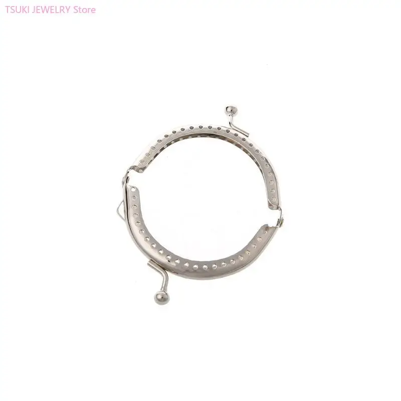 

62KE 1 шт. металлический каркас с застежкой-поцелуем арка для клатча для монет серебряного тона 6,5 см