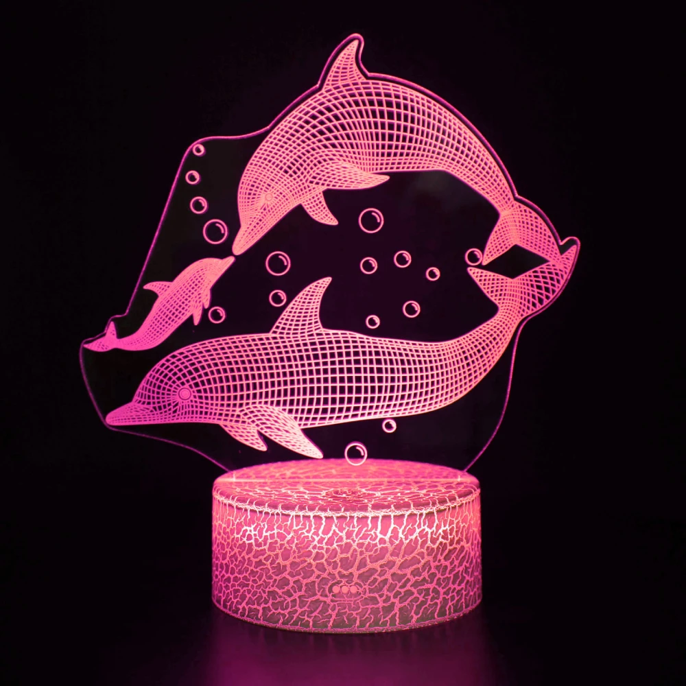 

Nighdn Dolphin 3D Night Light Led Illusion Night Lamp 7 Color Changing USB Bedside Table Lamps Birthday Christmas Gift for Kids