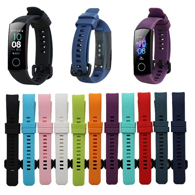 

Силиконовый ремешок на запястье для Huawei Honor Band 4 5, умные аксессуары, браслет на запястье для Honor Band 5, браслет с защитной пленкой