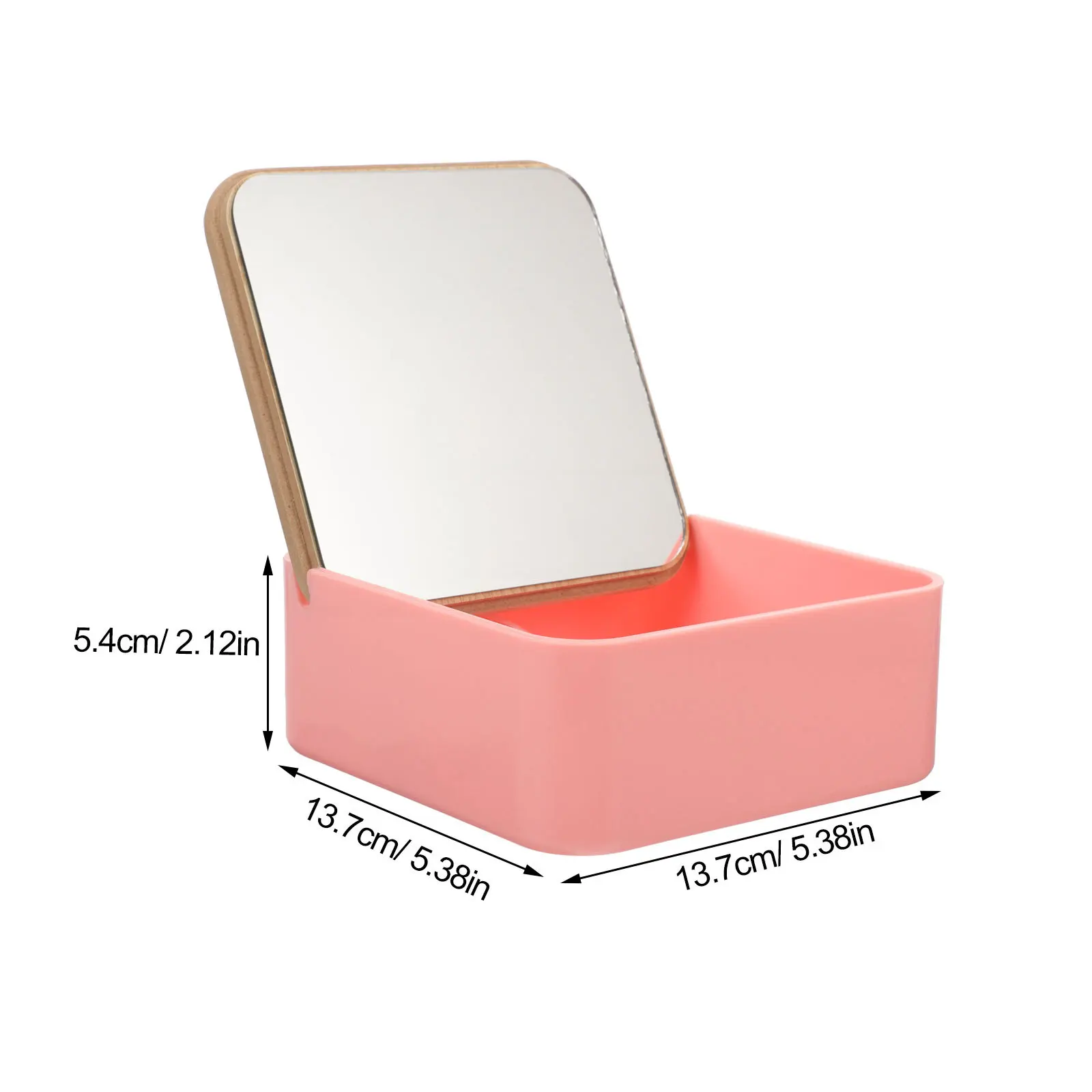 Clamshell Type Desktop Makeup Mirror Storage Box Premium Material High Definition Clear Surface Stable Base Practical Cosmetics