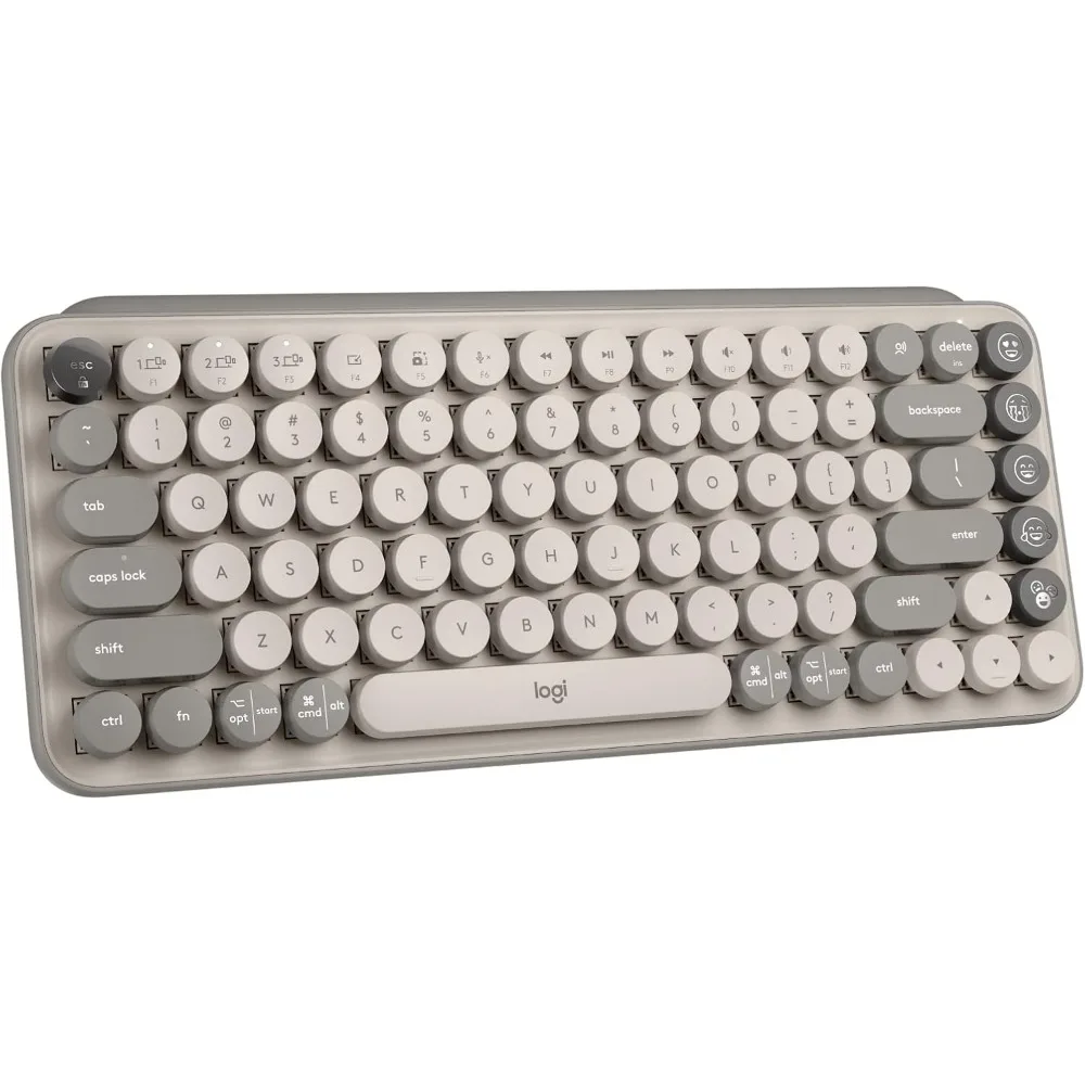 Mechanical Wireless Keyboard with Customizable Emoji Keys, Compact Design, Bluetooth/USB Connectivity, Multi-Device Support