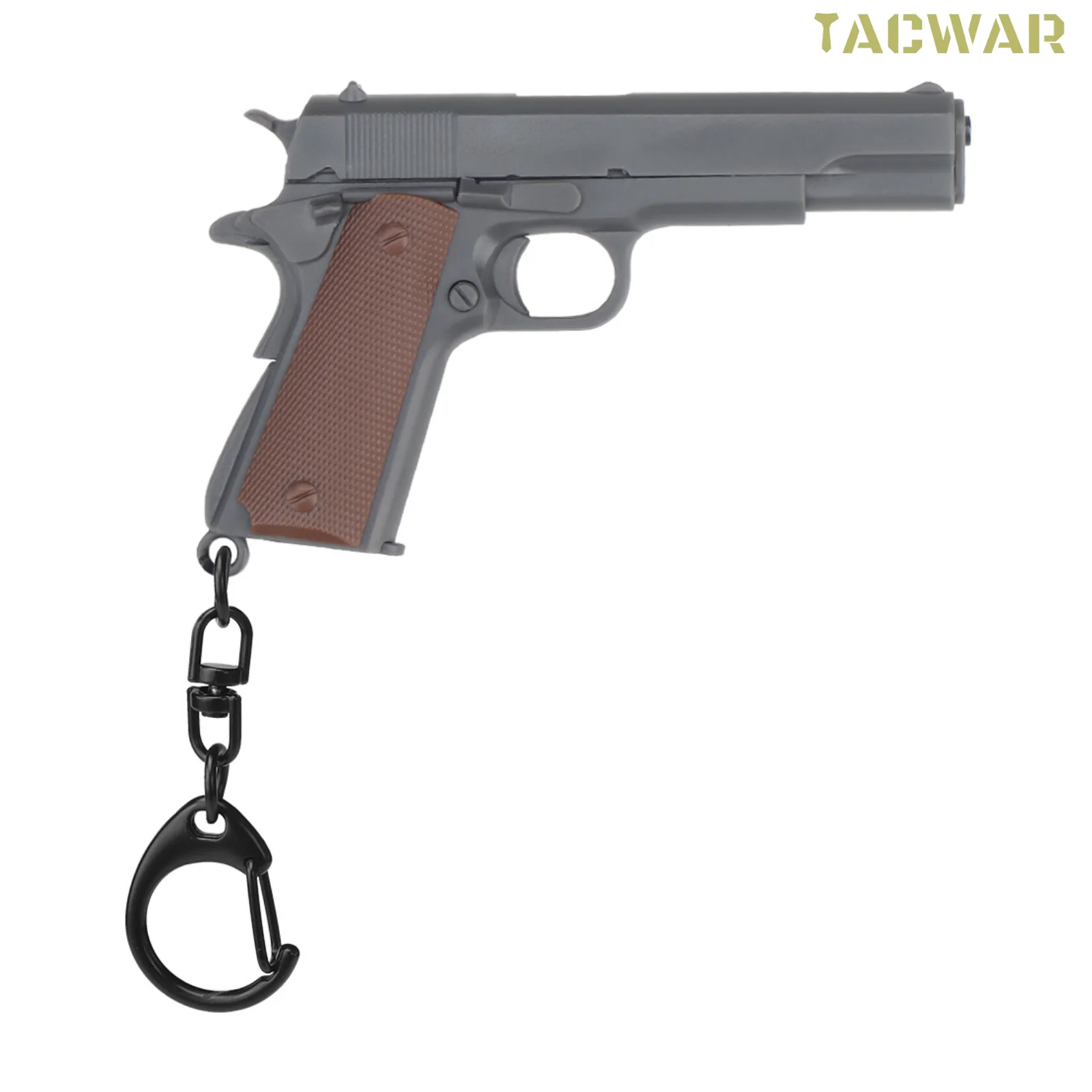 Tactical Keychain 1:4 Plastic 1911 Model Key Ring with Movable Lever and Magazine for Detachable Backpack Outdoor