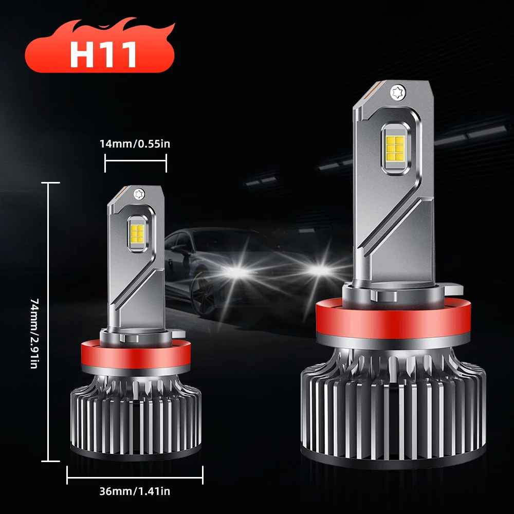 

Светодиодная лампа для противотуманных фар H8 H9 H11, без медного покрытия, белый свет 6000K, высокомощные лампы для KIA Sedona Van 2015-2018