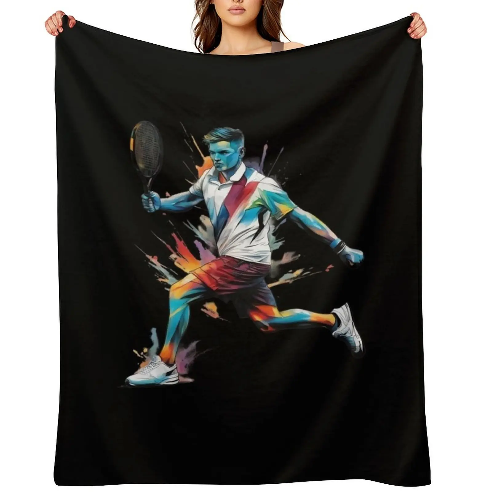 

Tennis Forehand Throw Blanket sofa bed For Baby Bed linens Vintage Blankets