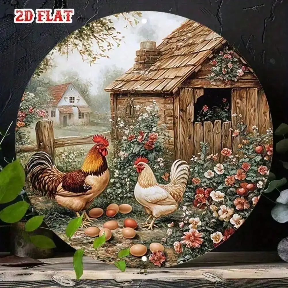 

Винтажная настенная табличка в деревенском стиле с изображением куриных яиц из металла