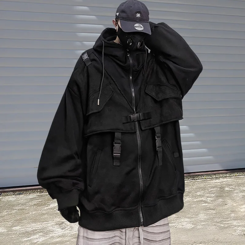 HKSH Autumn New Men's Tide Retro Safari Style Hooded Sweatshirt Hip Hop High Street Vintage Heavy Hoodie Chic Ins Jacket HK25265