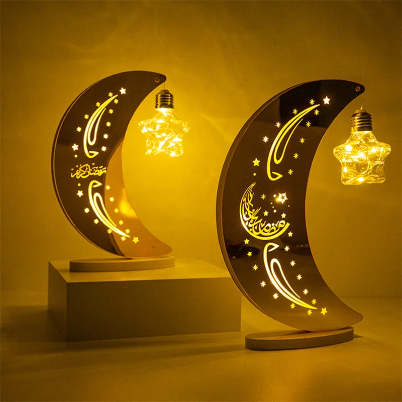 Ramadan LED Lamp Decoration LED Eid Mubarak Lamp Battery Powered Ramadan LED Moon Star Lamp Decor