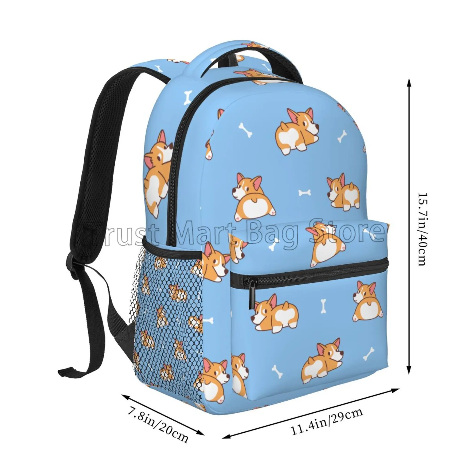 Süße Corgi Hunde Rucksack für Jungen Mädchen leichte Bücher tasche für Schüler Schule Laptop Rucksäcke Unisex Reise Camping Tages rucksack