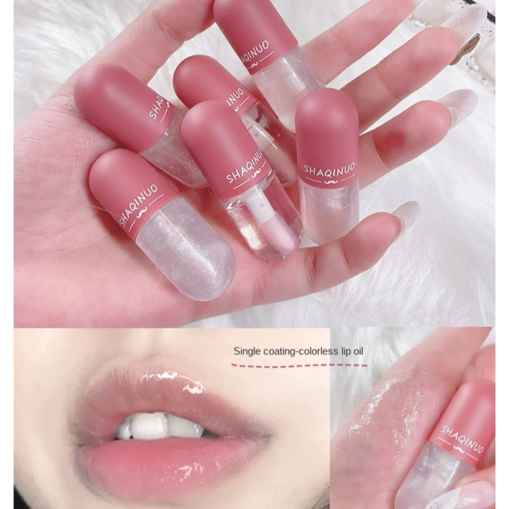 โปร่งใสมินิแคปซูลลิปสติกน้ําคริสตัลเปลี่ยนสี Lip Stick 6 สี Moisturizing Lip GLOSS ผู้หญิงแต่งหน้า