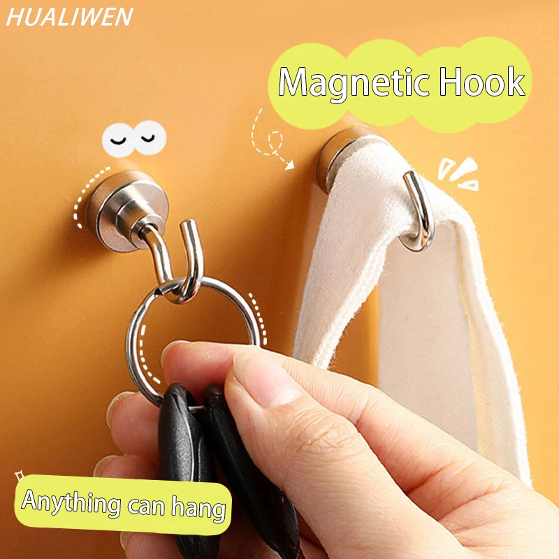 

1pcs refrigerator magnetic suction strong magnetic hook household metal adhesive hook magnet stone hook