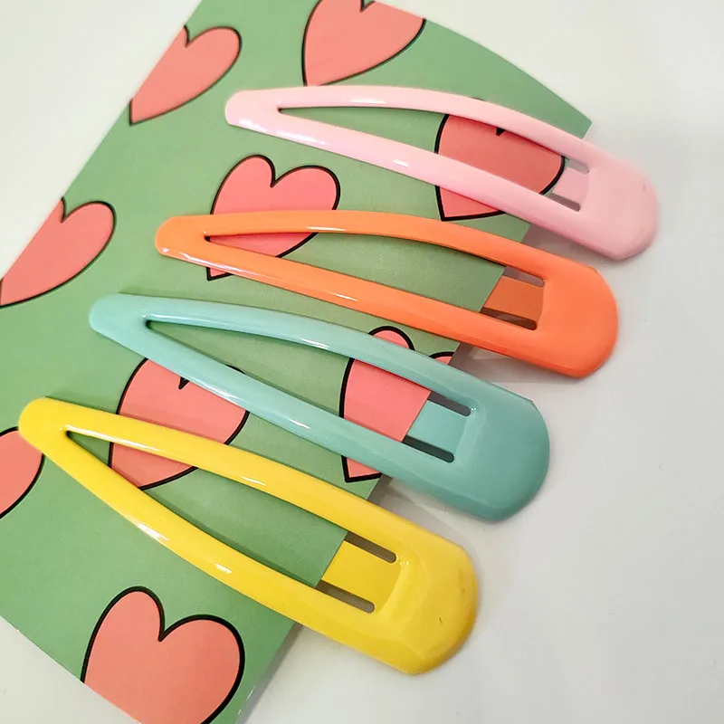 Zestaw 4 szt. kolorowych, dużych (10 cm) spink do włosów z litego stopu, klipsy do włosów dla dziewcząt i kobiet, spinki do włosów w stylu koreańskim, akcesoria do włosów. — zdjęcie 4