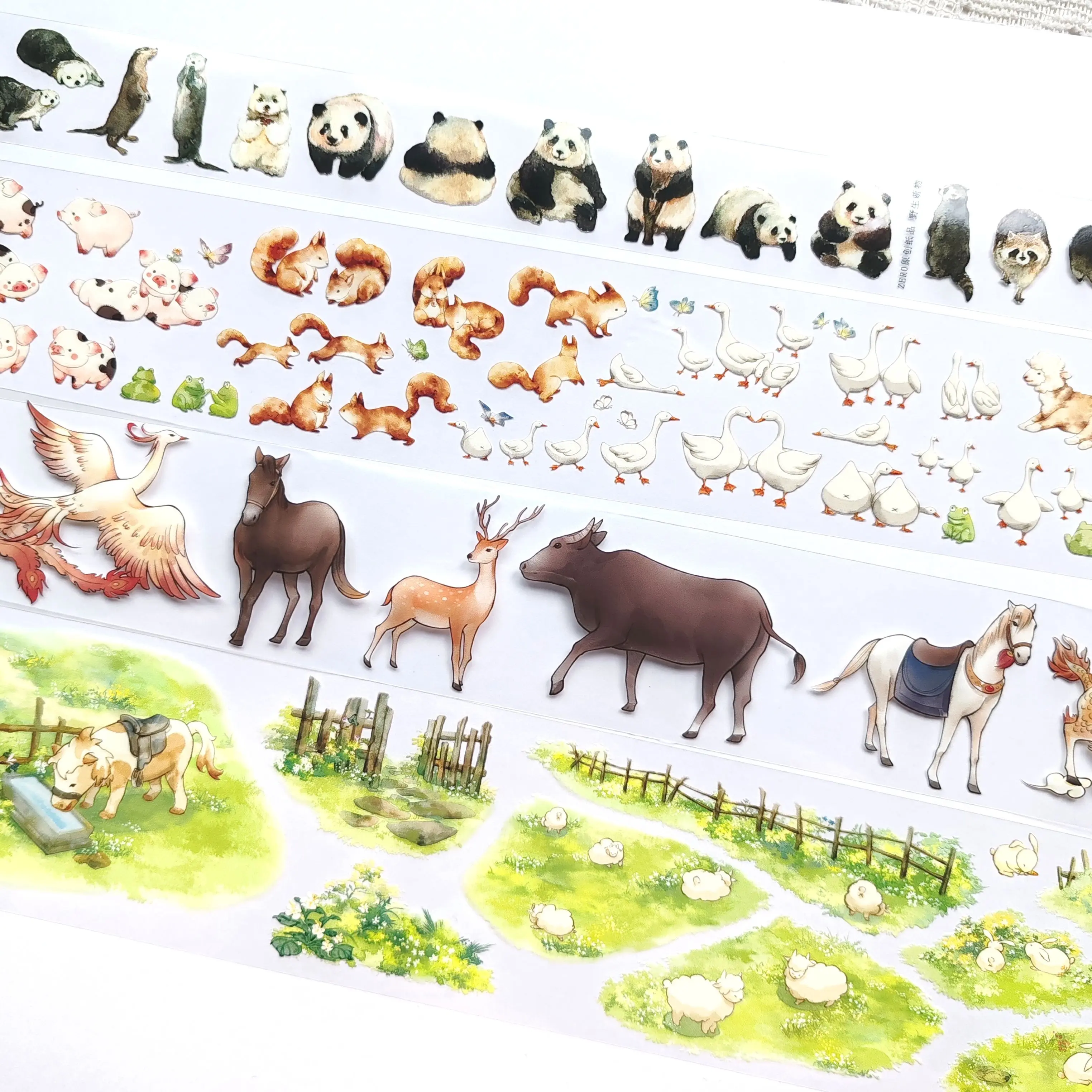 Colección de animales, 1 bucle, cinta Washi para mascotas, Wang, pollo, perro, morera, vida, todas las cosas, montar, peces lindos salvajes, saltando, pájaro salvaje Co