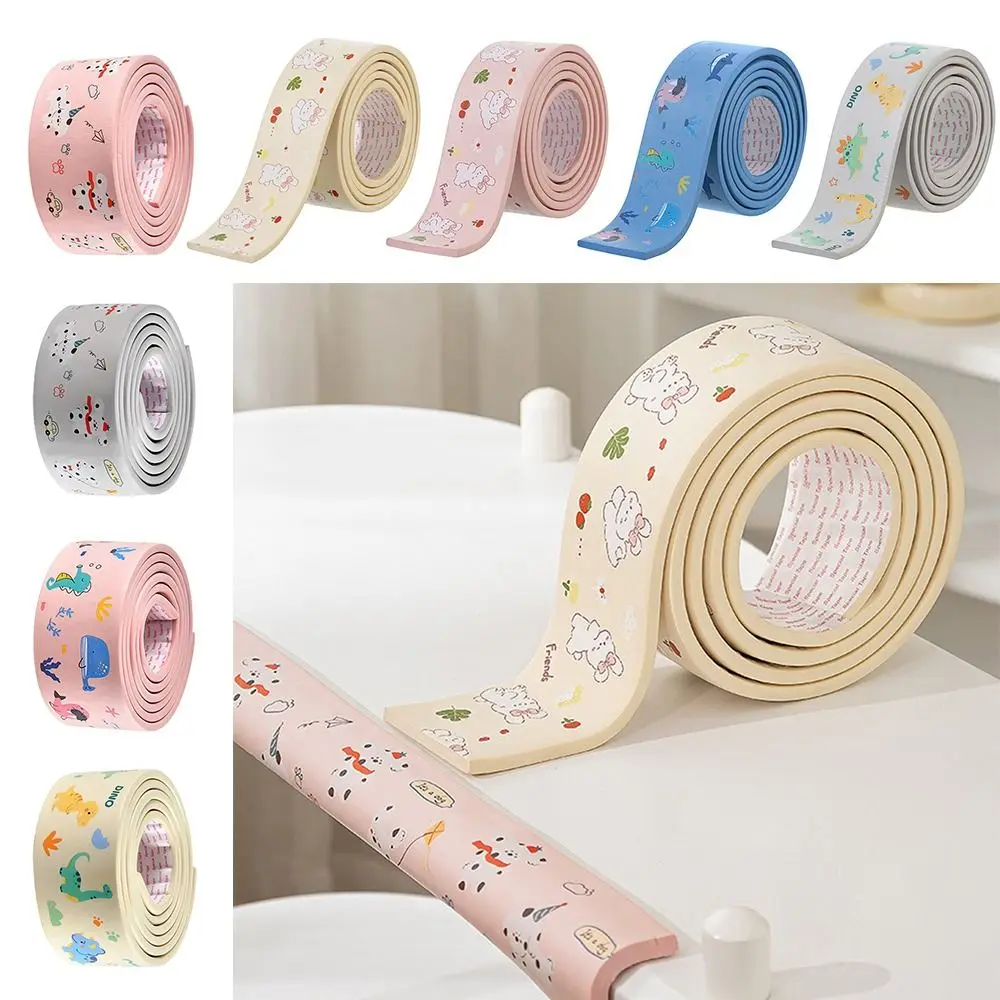 Cute 2m Desk Edge Guard Strip Cartoon Thickened Table Anti Collision Cushion Soft Self Adhesive Foam Bumper for Safety